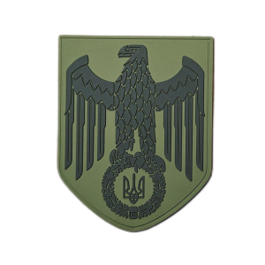 Шеврон ПВХ орел с Тризубом Украины олива ВСУ (AN-12-395-15)